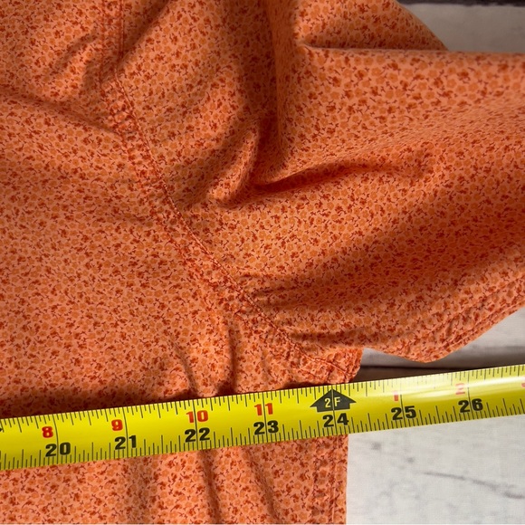 Johnston & Murphy Long Sleeve Shirt Pearl Snap Button Down Orange Calico Size XL - Picture 3 of 8